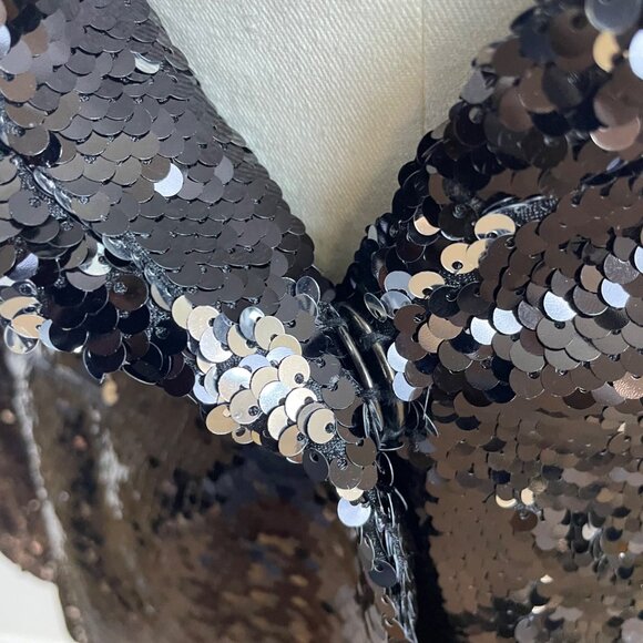 Inc International Concepts Womens Black Sequin Blazer Formal Jacket Sz M - Picture 5 of 9